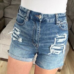 American Eagle Outfitters Ripped Hi-Rise Jean Shorts